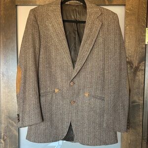 Panhandle Slim Brown Herringbone Blazer with Tan Accents